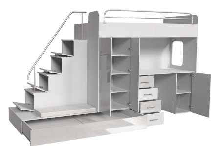 Paradise 5 szare łóżko piętrowe i biurko 2