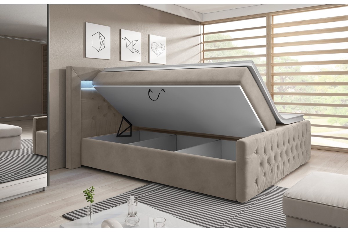 Łóżko kontynentalne 180x200 ARONA z pojemnikiem...