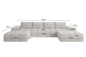 Narożnik jasnoszary w kształcie litery U CENTO