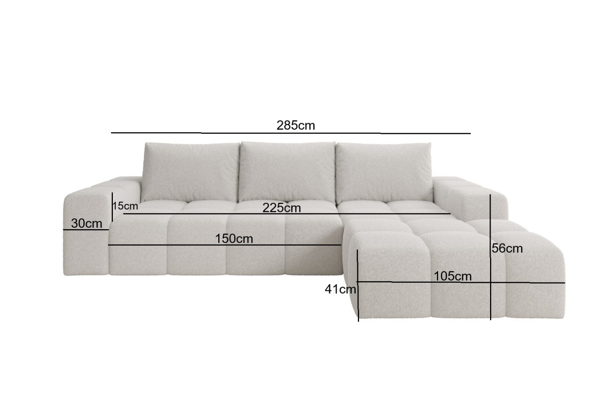 Narożnik jasnoszary w kształcie litery L CENTO