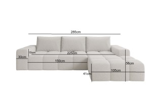 Narożnik jasnoszary w kształcie litery L CENTO