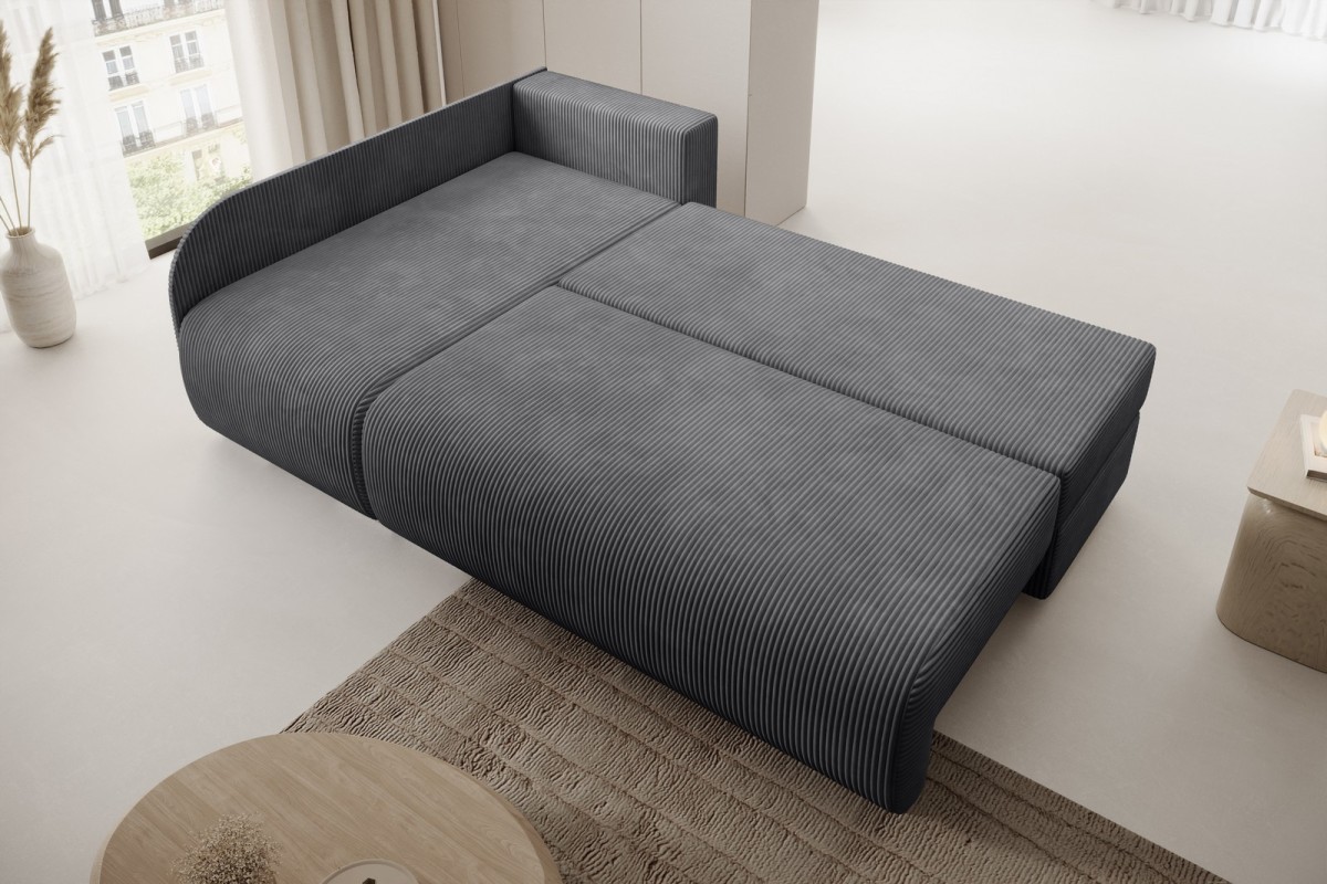 Narożnik ciemnoszary z funkcją spania w...