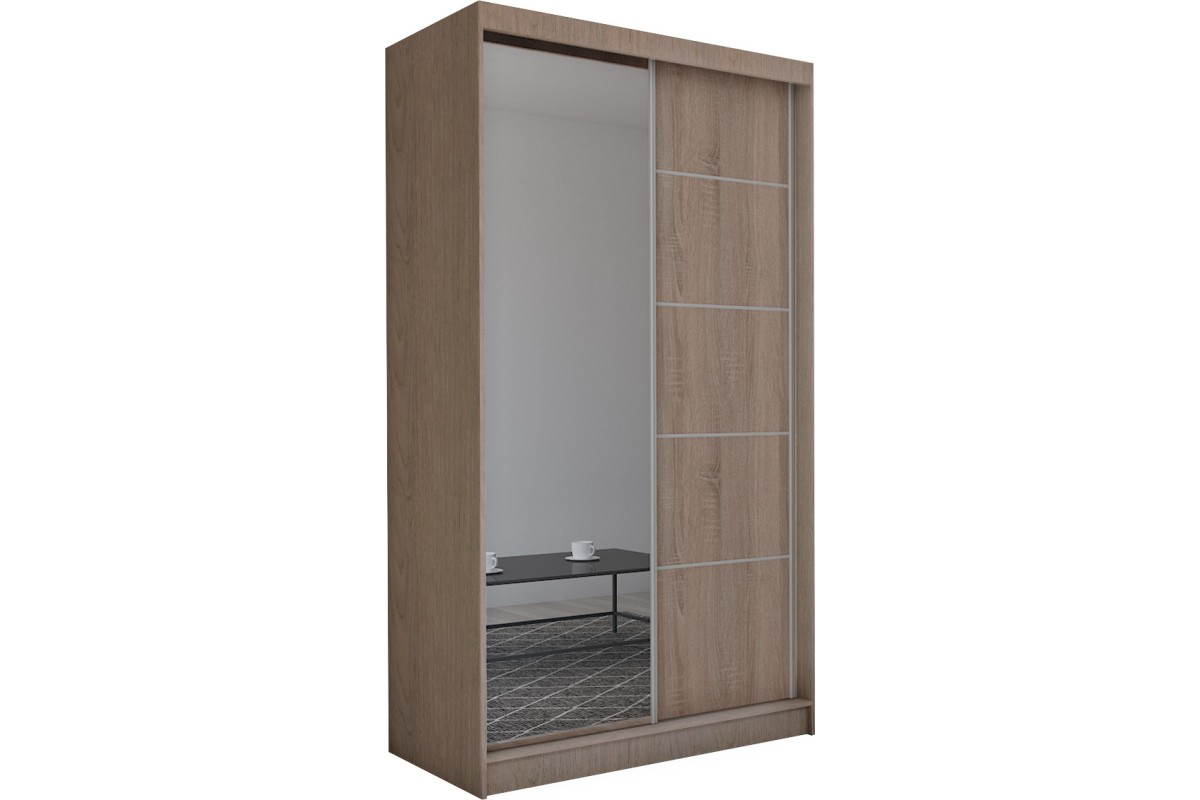 Szafa przesuwna do sypialni 150 z lustrem MARETA 