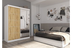 Szafa przesuwna do sypialni 160 z lustrem MARETA 