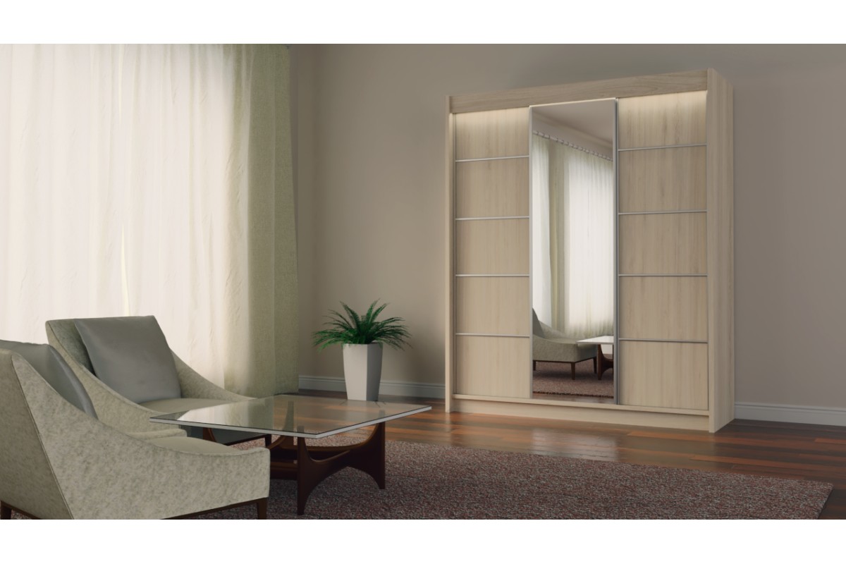 Duża szafa przesuwna 180 z lustrem MARETA