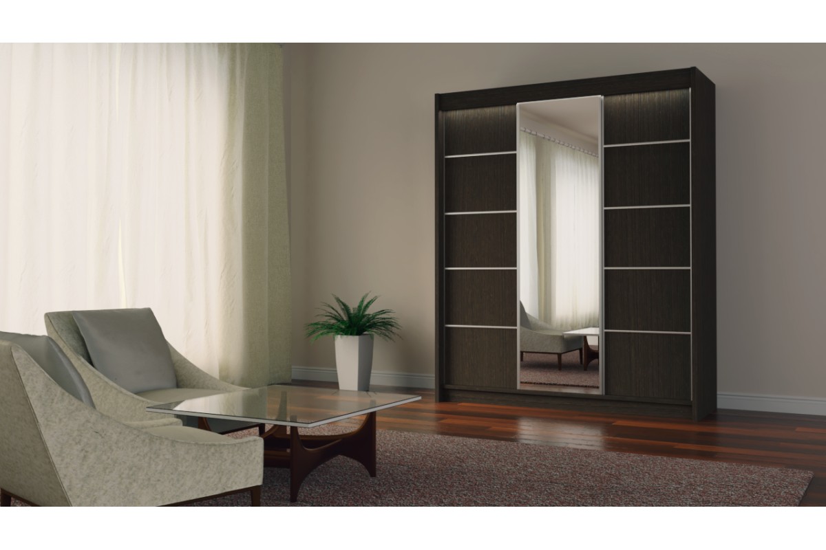 Szafa przesuwna wenge 180 z lustrem MARETA