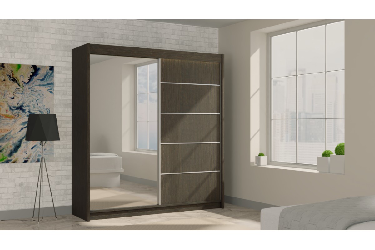 Pojemna szafa przesuwna 200 z lustrem MARETA