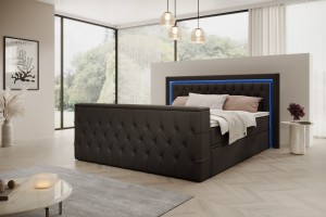 Łóżko kontynentalne 180x200 AROSA TV czarne