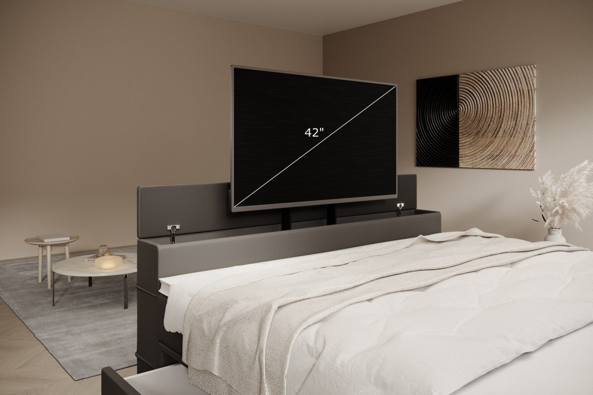 Łóżko kontynentalne 180x200 AROSA TV czarne