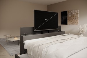 Łóżko kontynentalne 180x200 AROSA TV czarne