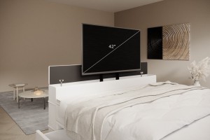 Łóżko kontynentalne 180x200 AROSA TV białe