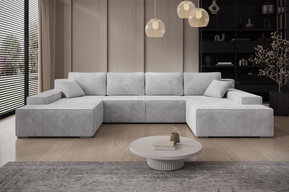 Narożnik jasnoszary w kształcie litery U MILO