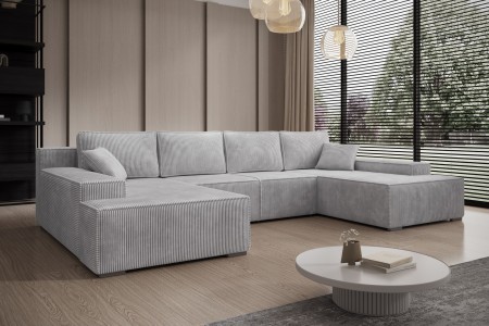 Narożnik jasnoszary w kształcie litery U MILO