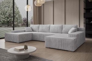 Narożnik jasnoszary w kształcie litery U MILO