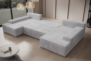 Narożnik jasnoszary w kształcie litery U MILO