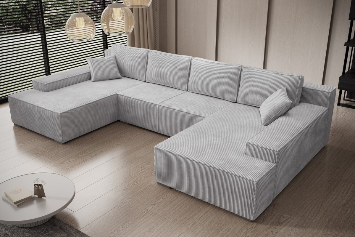 Narożnik jasnoszary w kształcie litery U MILO