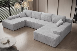 Narożnik jasnoszary w kształcie litery U MILO