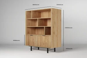 Zestaw EDSON hiroka - komoda 6s, regał i RTV 200