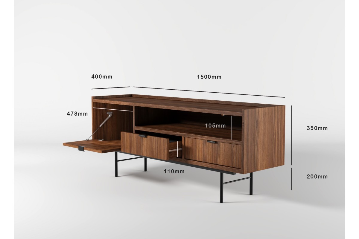 Szafka RTV 150 EDSON w kolorze orzech