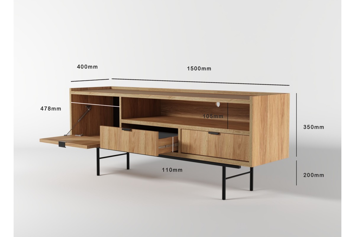 Szafka RTV 150 EDSON w kolorze hiroka