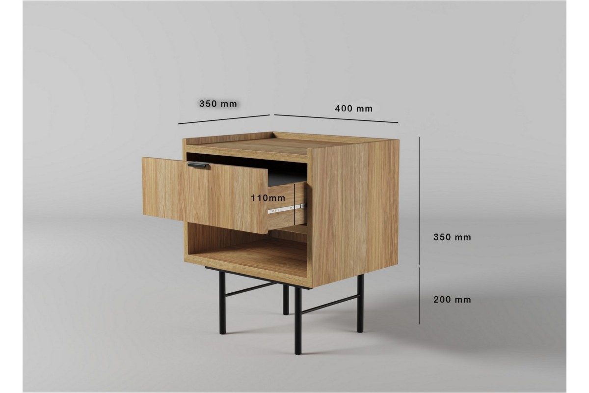 Stolik nocny EDSON w kolorze hiroka