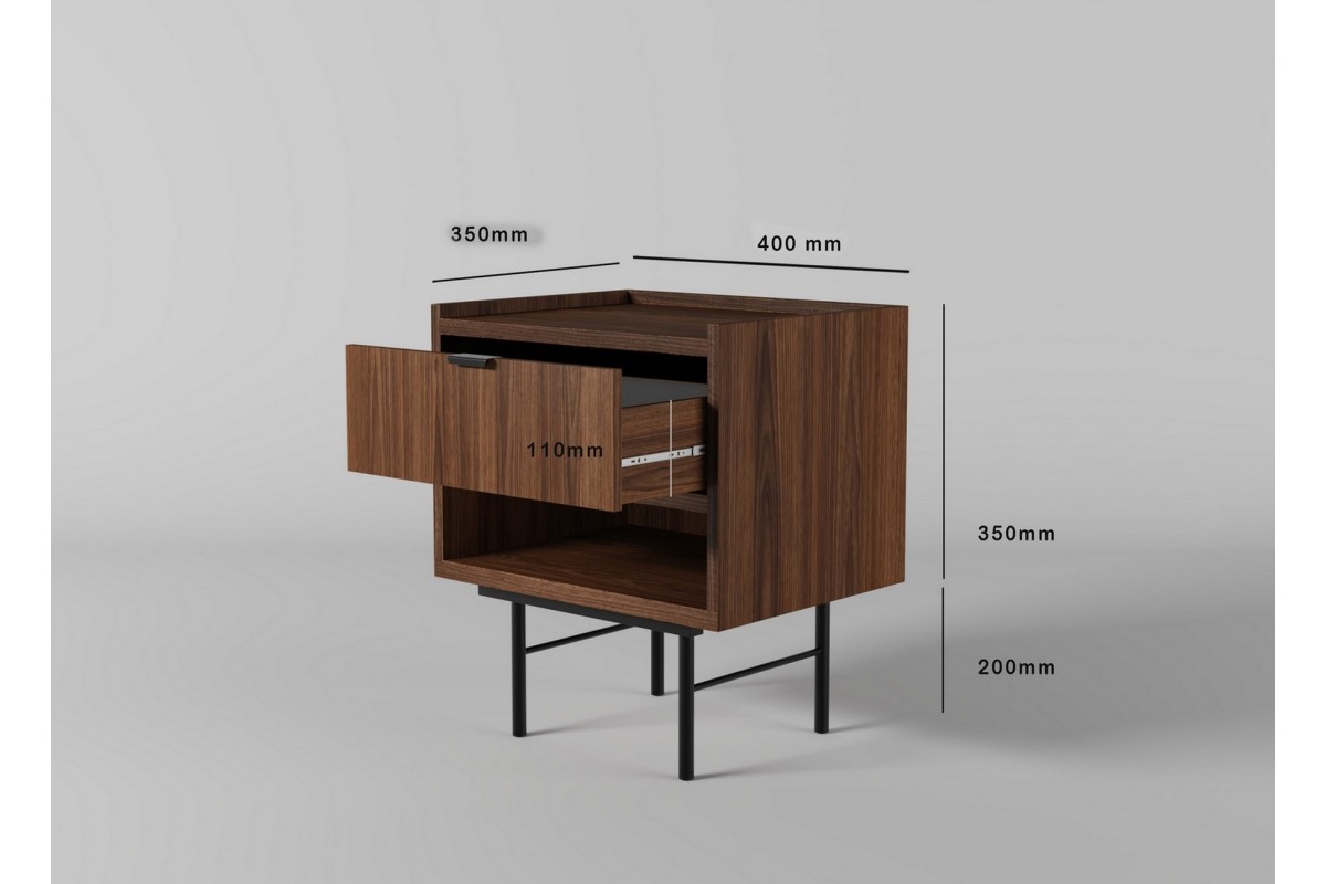 Stolik nocny EDSON w kolorze orzech