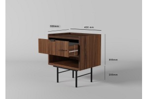 Stolik nocny EDSON w kolorze orzech