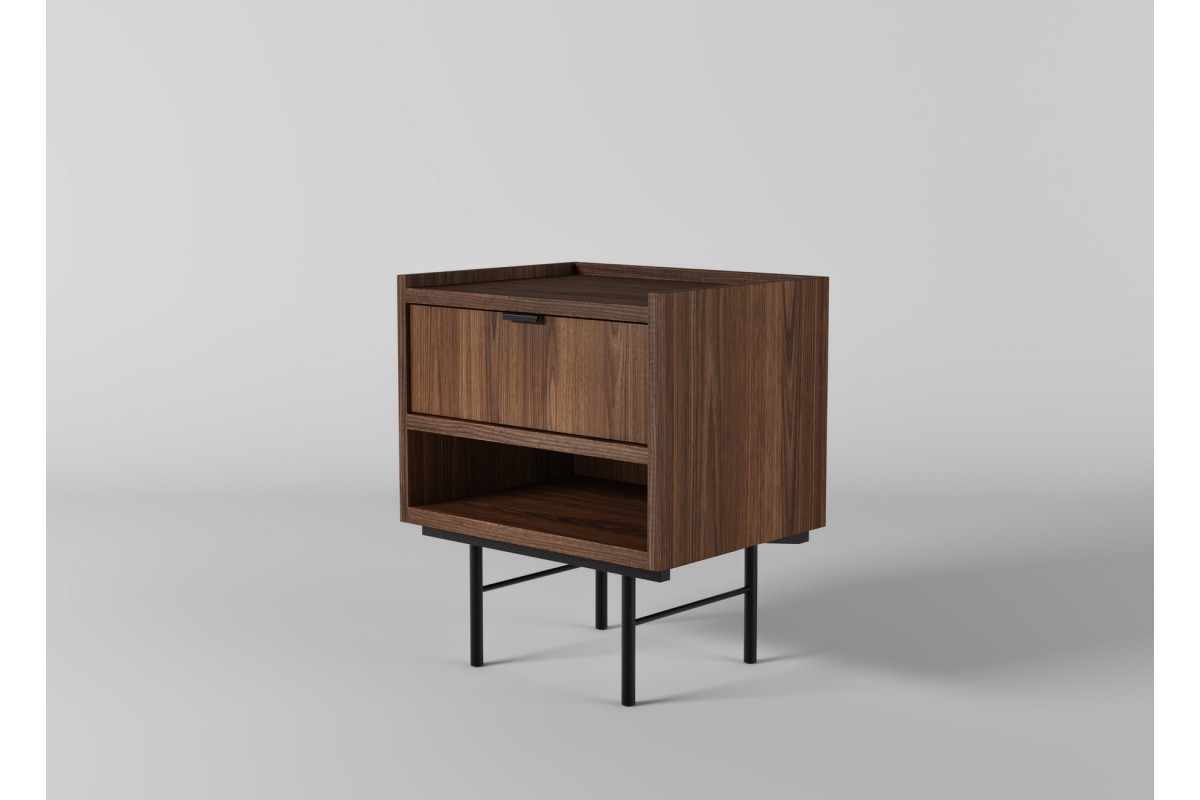 Stolik nocny EDSON w kolorze orzech