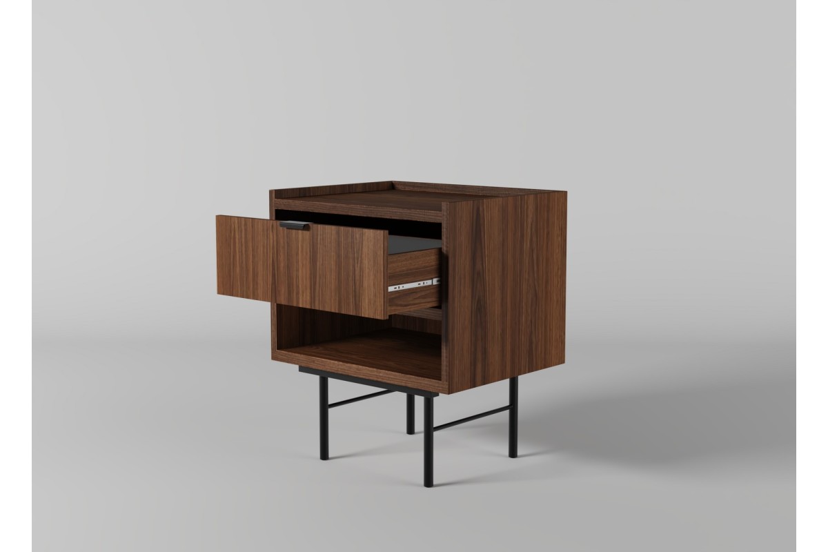 Stolik nocny EDSON w kolorze orzech