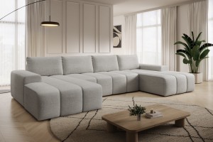 Narożnik beżowy w kształcie litery U CARLA