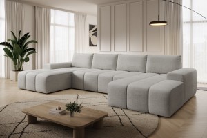 Narożnik beżowy w kształcie litery U CARLA