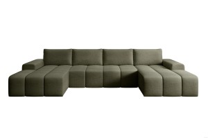 Narożnik ciemnooliwkowy w kształcie litery U CARLA