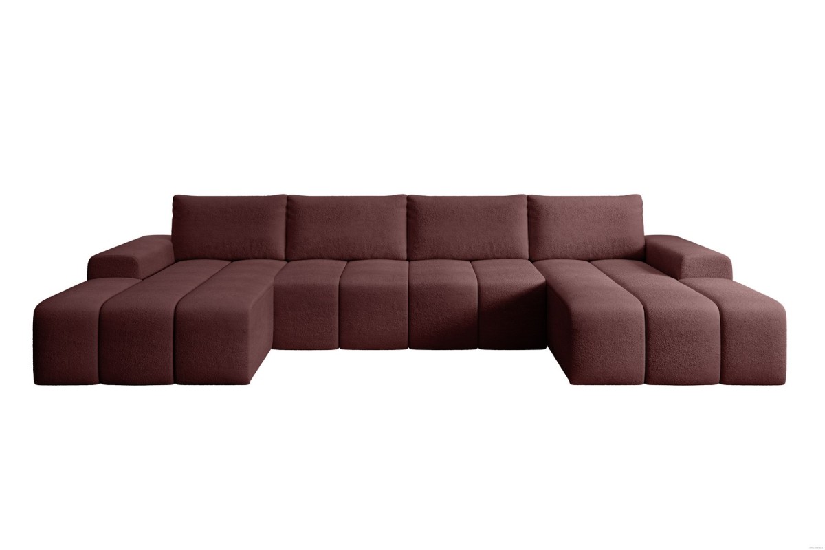 Narożnik burgundowy w kształcie litery U CARLA