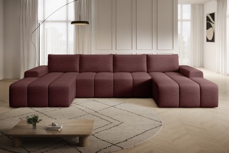 Narożnik burgundowy w kształcie litery U CARLA 2