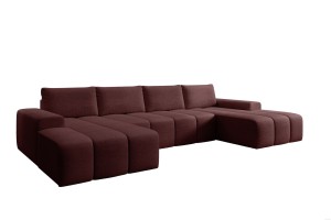 Narożnik burgundowy w kształcie litery U CARLA