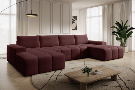 Narożnik burgundowy w kształcie litery U CARLA