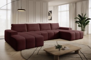 Narożnik burgundowy w kształcie litery U CARLA