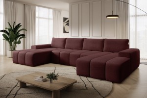 Narożnik burgundowy w kształcie litery U CARLA