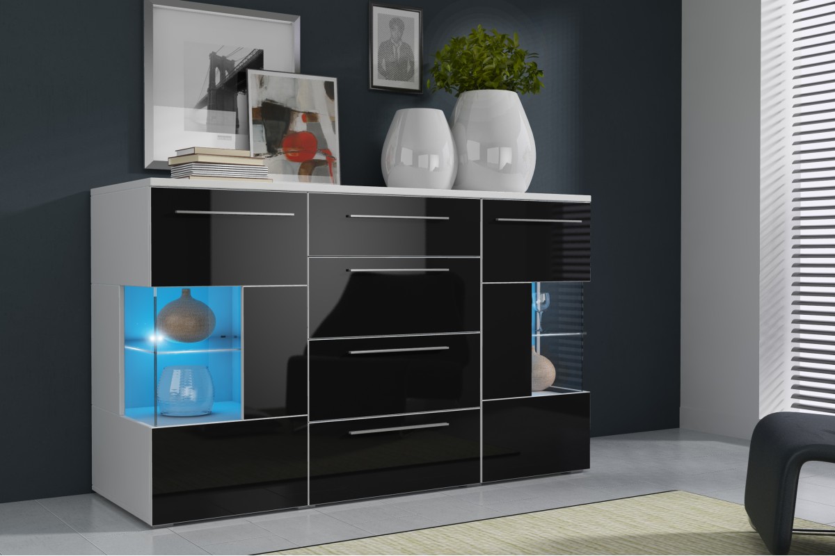 Komoda ROMA czarny połysk