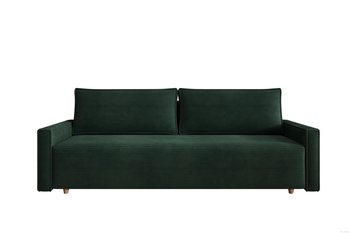 Sofa ciemnozielona z funkcją spania Veluto