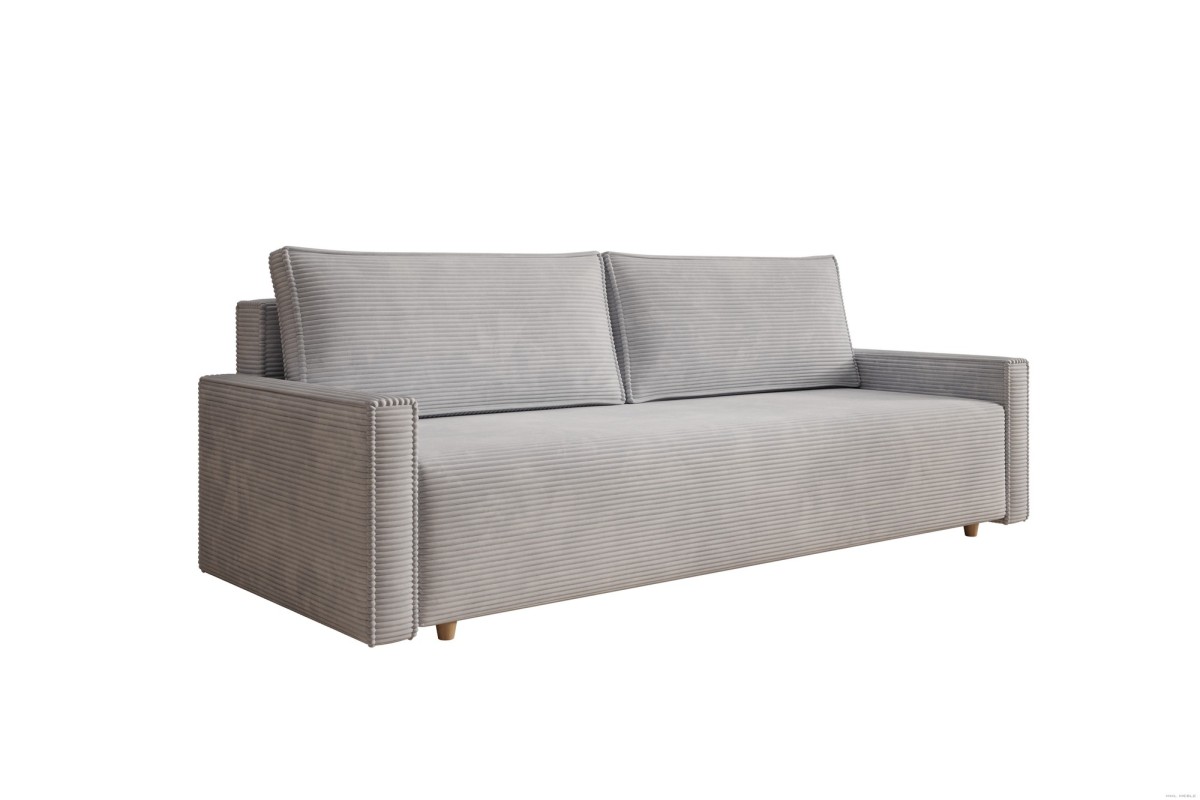 Sofa jasnoszara z funkcją spania Veluto