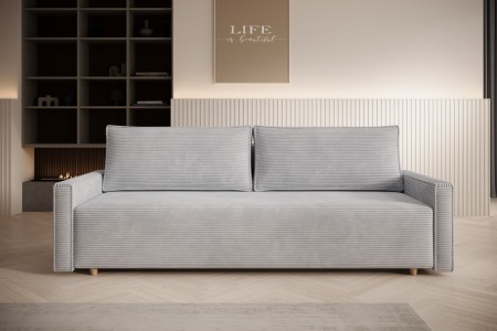 Sofa jasnoszara z funkcją spania Veluto 2
