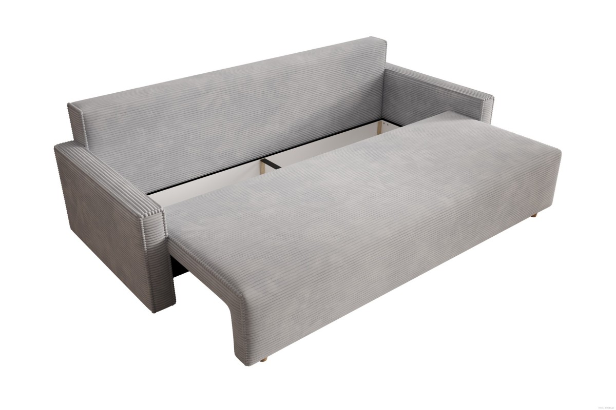 Sofa jasnoszara z funkcją spania Veluto