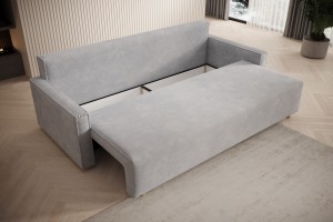 Sofa jasnoszara z funkcją spania Veluto