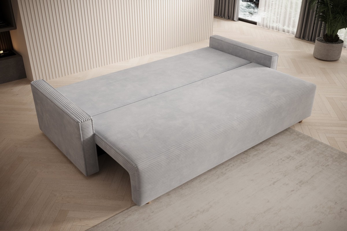 Sofa jasnoszara z funkcją spania Veluto