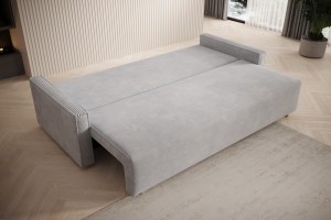 Sofa jasnoszara z funkcją spania Veluto