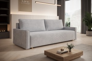 Sofa jasnoszara z funkcją spania Veluto