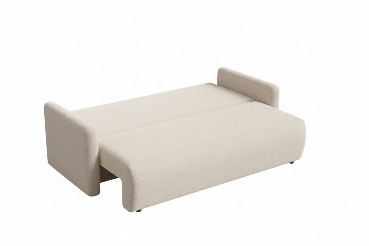 Sofa beżowa z funkcją spania Pisilli