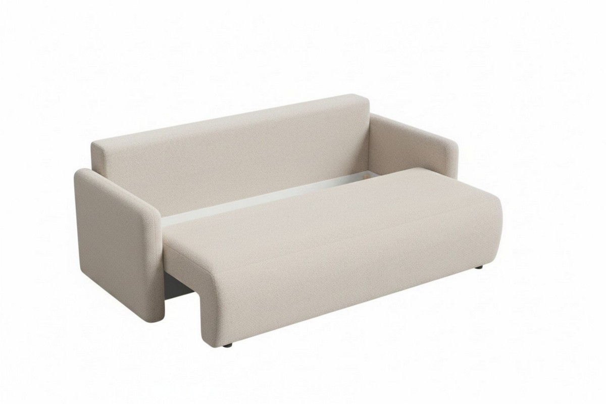 Sofa beżowa z funkcją spania Pisilli
