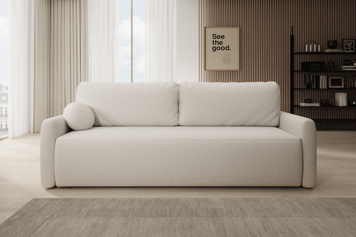 Sofa beżowa z funkcją spania Pisilli